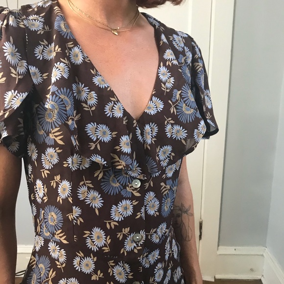 Christy Dawn Brown Floral Deadstock Maxi Dress - Picture 2 of 13